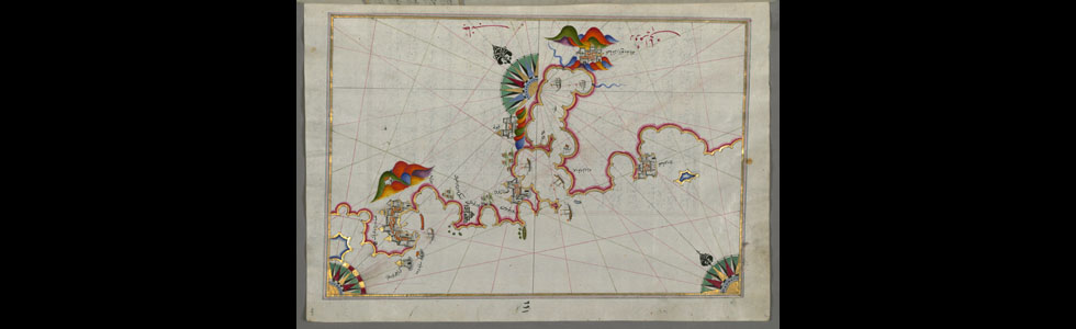 La costa adriatica da Budva a Dubrovnik nella mappa di Piri Reis