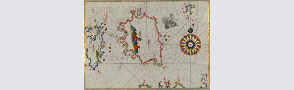 Naxos nella mappa di Piri Reis del 1513