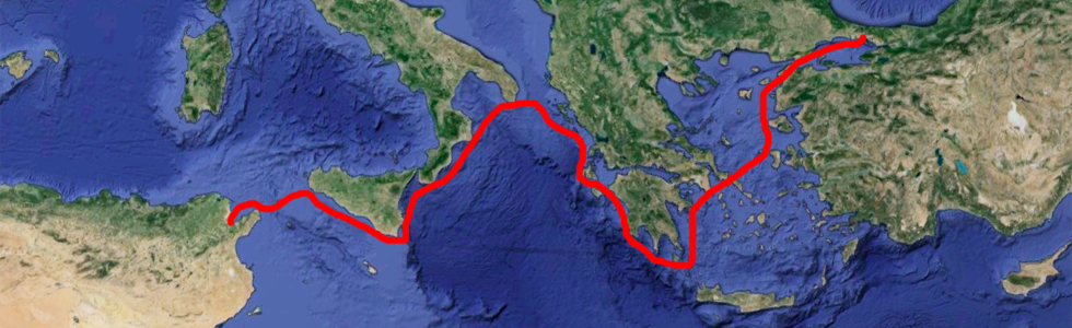 La rotta tra Tunisi e Costantinopoli